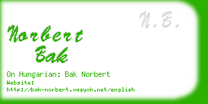 norbert bak business card